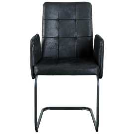 MID.YOU STOLIČKA S PODRÚČKAMI, železo, tkaná textília, čierna.