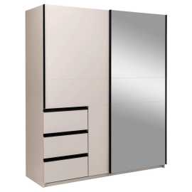 MID.YOU SKRIŇA S POSUVNÝMI DVERAMI, kašmírová, 175/205/61,5 cm.