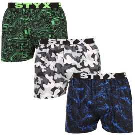 3PACK pánske trenky Styx art športová guma viacfarebné (3B19234) S, trenírky.
Hľadáte šortky, ktoré v sebe spájajú pohodlie, originalitu a kvalitné spracovanie?
Kvalitný materiál pre maximálne pohodlie
Šortky Styx sú vyrobené zo 100 % bavlny, čo znamená, že sú priedušné, ľahké a príjemné na dotyk.
Štýlový vzhľad a funkčný strih
Vďaka voľnejšiemu strihu vám šortky poskytujú maximálnu voľnosť pohybu, čo oceníte nielen počas dňa, ale aj pri športových aktivitách.
Prečo si šortky Styx zamilujete?

100% bavlna pre skvelý komfort: Priedušný a príjemný materiál.
Česká kvalita: Šortky sú kompletne vyrobené v ČR.
Voľný strih pre maximálne pohodlie: Ideálne na každodenné nosenie a relaxáciu.
Štýlové vzory: Žiadna nuda v šuplíku, ale poriadna dávka originality a štýlu.

Česká značka Styx ponúka zábavu a prvotriednu kvalitu
Spodnú bielizeň Styx si obľúbia najmä tí, pre ktorých je dôležitá individualita.
Ako sa o ne starať?
Aby vám šortky vydržali ako nové, odporúčame dodržiavať tieto pokyny.

Pranie: Perte v práčke pri teplote 30 °C, aby si bavlna zachovala svoju mäkkosť.
Sušička: Trenírky nie je vhodné sušiť v sušičke, radšej nechaj uschnúť voľne na vzduchu.
Žehlenie: Trenírky môžeš žehliť na strednú teplotu, aby sa materiál nepoškodil.

Tip: Staňte sa expertom na údržbu spodnej bielizne vďaka tipom v našom článku a doprajte svojim obľúbeným kúskom starostlivosť, akú si zaslúžia.