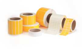 Partex PLT015006D4SM/3 polyesterové etikety 15x6 mm, žluté matné, 10000ks, pro TTR, role.