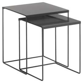 Livetastic SADA ZASÚVACÍCH STOLÍKOV, čierna, kov, 38/38/45 cm.