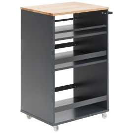 MID.YOU SERVÍROVACÍ VOZÍK, sivá, prírodná farba, 50/38/78 cm.