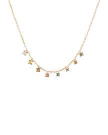 PDPAOLA Nežný pozlátený náhrdelník s príveskami RAINBOW Gold CO01-839-U.