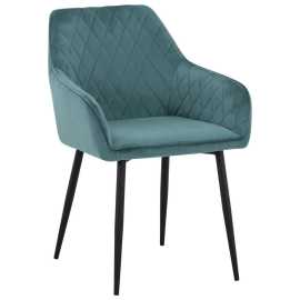 Novel STOLIČKA S PODRÚČKAMI, železo, tkaná textília, čierna, jadeitovozelená.