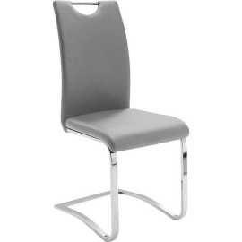 Carryhome STOLIČKA S PRUŽNÝM PODNOŽÍM, vzhľad kože, sivá.