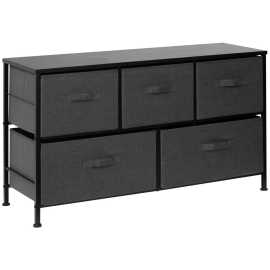 PBJ KOMODA, čierna, tmavosivá, 99/55/30 cm.