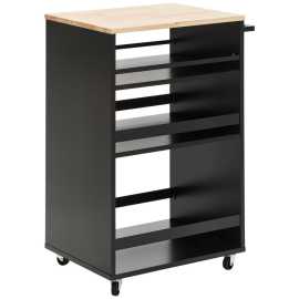 MID.YOU SERVÍROVACÍ VOZÍK, prírodná farba, čierna, 50/38/78 cm.