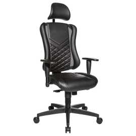 Dieter Knoll OTOČNÁ STOLIČKA, vzhľad kože, čierna.