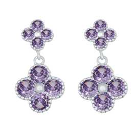 CRYSTalp Nádherné náušnice s fialovými kvietkami 42289.VIO.R.