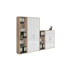 MID.YOU SKRINKA NA DOKUMENTY, dub sonoma, biela s vysokým leskom, 257/185,6/33 cm.