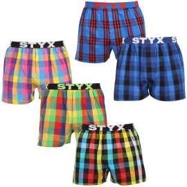 5PACK pánske trenky Styx športová guma viacfarebné (5B0112356) XL, trenírky.
Hľadáte šortky, ktoré v sebe spájajú štýl, pohodlie a prvotriednu kvalitu?
Vysokokvalitná bavlna pre dokonalé pohodlie
Šortky sú vyrobené z prvotriednej 100 % bavlny, ktorá je nielen mäkká na dotyk, ale aj úžasne priedušná.
Klasický strih a moderný vzhľad
Vďaka voľnému strihu sa v týchto šortkách budete cítiť úplne pohodlne, pretože poskytujú dostatok priestoru na prirodzený pohyb.
Prečo by ste určite mali vyskúšať šortky Styx

100 % bavlna pre maximálne pohodlie: Šortky sú vyrobené z vysokokvalitnej bavlny, ktorá je mäkká, priedušná a jemná k pokožke, čo zaručuje pohodlie počas celého dňa.
Športový tkaný elastický: Pevná, ale pohodlná guma s logom Styx drží šortky na mieste bez nepríjemného zarezávania alebo uvoľňovania.
Česká výroba a kvalitné spracovanie: Styx je tradičná česká značka, ktorá sa pýši precíznym spracovaním, odolnosťou a dlhou životnosťou výrobkov.

Česká značka Styx ponúka zábavu aj prvotriednu kvalitu
Spodnú bielizeň Styx si obľúbia najmä tí, pre ktorých je dôležitá individualita.
Ako sa starať o šortky Styx?
Aby ste si šortky udržali dlho v skvelej kondícii, odporúčame dodržiavať tieto tipy.

Pranie: Odporúčame prať pri teplote 30 °C, aby si bavlna zachovala svoju mäkkosť a farby zostali sýte.
Sušička: Sušenie v sušičke sa neodporúča, aby sa materiál nezrazil.
Žehlenie: Bavlnu je možné žehliť, ale odporúča sa nižšia teplota, aby nedošlo k poškodeniu látky.

Tip: Staňte sa expertom na údržbu spodnej bielizne vďaka radám v našom článku a doprajte svojim obľúbeným kúskom starostlivosť, ktorú si zaslúžia.