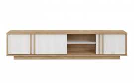 Tv stolík peru - dub riviera/dub snežný.

Nielen že poskytuje ideálny priestor na uloženie televízneho príslušenstva, ale slúži aj ako nádherný dekoratívny prvok a jeho široká horná doska priamo nabáda k umísteniu fotografií alebo dekorácií.

 

Rozmery TV stolíka Peru sú 222x51,7x42cm (š, v, h).

 

Ostatné produkty z kolekcie Peru nájdete nižšie v súvisiacich produktoch.