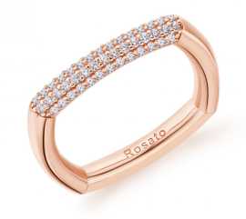 Rosato Štýlový bronzový prsteň so zirkónmi Bianca RZBI32 54 mm.