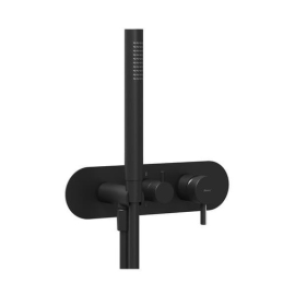 Sprchová a vaňová batéria Ravak Espirit so sprchovacím setom čierna matná X070287.