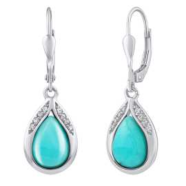 Silvego Strieborné náušnice s prírodným amazonitom JST13327EAZ.