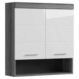 MID.YOU ZÁVESNÁ SKRINKA, biela s vysokým leskom, antracitová, sivá, 74/79/24 cm.