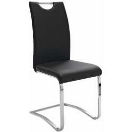 Carryhome STOLIČKA S PRUŽNÝM PODNOŽÍM, vzhľad kože, čierna.