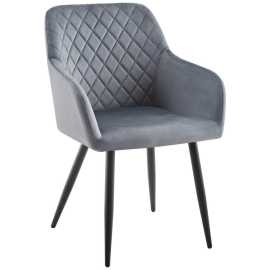 Ti'me STOLIČKA S PODRÚČKAMI, železo, tkaná textília, sivá, čierna.