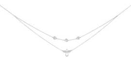 Preciosa Dvojitý strieborný náhrdelník s kubickou zirkóniou Guardian Angel 5365 00.