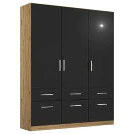 Rauch Möbel SKRIŇA S OTOČNÝMI DVERAMI, sivá, dub artisan, 136/197/54 cm.