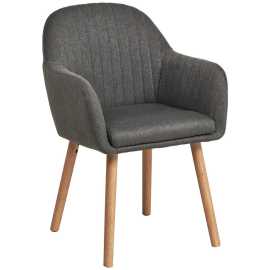 MID.YOU STOLIČKA S PODRÚČKAMI, vzhľad ľanu, prírodná farba, tmavosivá.