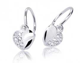 Cutie Diamonds Detské náušnice z bieleho zlata Srdiečka s briliantmi DC2160-10-00-X-2.