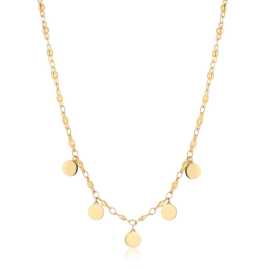 S'Agapõ Pozlátený oceľový náhrdelník s peniazmi Elysium SUM02.