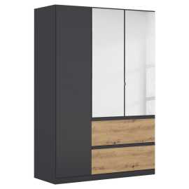 Rauch Möbel SKRIŇA S OTOČNÝMI DVERAMI, sivá, dub artisan, 136/197/54 cm.