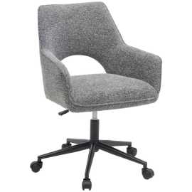 MID.YOU OTOČNÁ STOLIČKA, tkaná textília, čierna, tmavosivá.