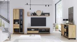 Obývacia izba i bez osvetlenia caine - dub mauvella/šedá.

 

Korpusy všetkých kusov nábytku sú tvorené laminom s hrúbkou 1,8cm, dvierka, zásuvky a priečky tvoria lamino s hrúbkou 1,5cm.

Pri polici je spodná doska z lamina s hrúbkou 2,2cm, zadná doska 1,5cm a bočnice 1,8cm.

 

 

Obývacia izba I Caine sa skladá z:


	komoda Caine bez osvetlenia - 147x82,4x42cm (š, v, h,)
	vysoká vitrína Caine bez osvetlenia - 197,6x79,6x42cm (š, v, h,)
	TV stolík Caine - 180,5x47,2x42cm (š, v, h,)
	polica Caine - 180,5x25,6x21,9cm (š, v, h,)



Všetky produkty z kolekcie Caine nájdete nižšie v súvisiacich produktoch.