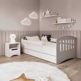 MID.YOU POSTEĽ PRE DETI A MLÁDEŽ 80/160 cm, sivá, biela.