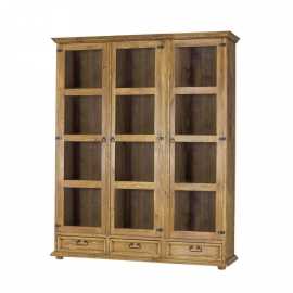 Vitrína široká sedliacka z masívu vit 108 slim - k17 biely vosk.