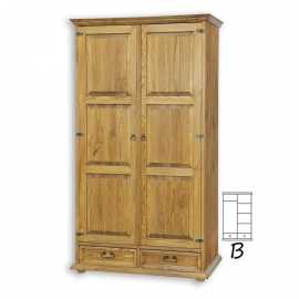 Skriňa s policami a tyčou sedliacka szy 101b slim - k16 antická biela.