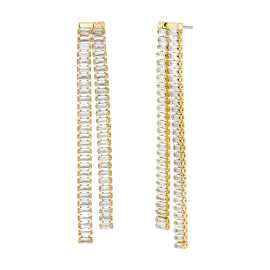 Michael Kors Dlhé pozlátené náušnice Brilliance Kors MKJ8416CZ710.
