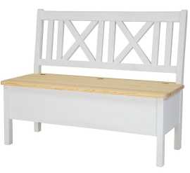 Lavica s úložným priestorom sil13a, 120cm - k17 biely vosk.