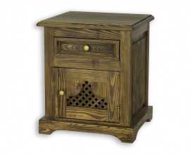 Nočný stolík z masívu com 17 - k03 biela patina.