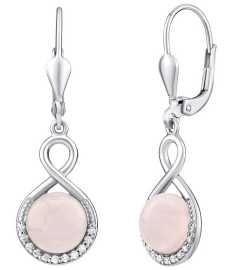 Silvego Strieborné náušnice s prírodným ruženínom JST14710RQ.