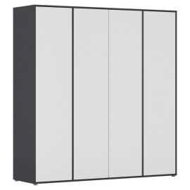 Rauch Möbel SKRIŇA S OTOČNÝMI DVERAMI, sivá, biela, 187/194/53 cm.