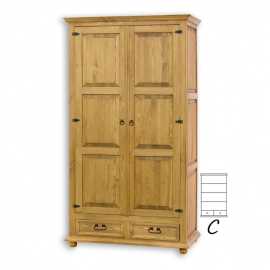 Skriňa policová sedliacka szy 01c - k17 biely vosk.