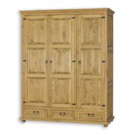 Trojdverová skriňa sedliacka szy 03 i - k17 biely vosk.