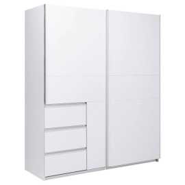 MID.YOU SKRIŇA S POSUVNÝMI DVERAMI, biela, 175/205/61,5 cm.