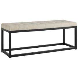 MID.YOU DLHÁ TABURETKA, kov, textil, kompozitné drevo, 120/45/42 cm.