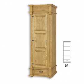 Úzka skriňa policová sedliacka szy 05b - k16 antická biela.