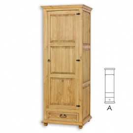 Úzka skriňa so šatníková tyčou szy 02a - k15 hnedá borovica.

 

Aj tento vidiecky nábytok je ručne vyrábaný a pri jeho výrobe je kladený veľký dôraz na detaily spracovania.

 

Z dôvodu výroby sedliackeho nábytku na zákazku, sme nútení požadovať od zákazníka zálohu v minimálnej výške 500 - 1000 Kč podľa hodnoty nábytku.