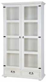 Vitrína rustikálna sedliacka vit 107 slim - k16 antická biela.