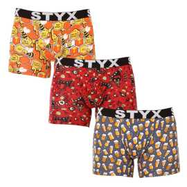 3PACK pánske boxerky Styx long art športová guma viacfarebné (3U13714) L, trenky.
Vneste do svojho šatníka nádych originality s pánskymi boxerkami Styx.
Kvalitný materiál a dokonalý strih
Boxerky Styx sú vyrobené z kvalitnej bavlny s prímesou elastanu.
Športový elastický materiál pre maximálne pohodlie
Priliehavé boxerky majú v páse športovú gumu s logom, ktorá nielenže skvele vyzerá a dodáva spodnej bielizni moderný vzhľad, ale zároveň udrží všetko na svojom mieste bez nepríjemného zaškŕňania.
Prečo si boxerky Styx zamilujete na prvé vyskúšanie

Originálny dizajn.


Maximálne pohodlie vďaka kvalitným materiálom.


Tkaná guma a maximálne pohodlie.

Veselá spodná bielizeň Styx vám zaručene zdvihne náladu
Spodná bielizeň Styx hýriaca farbami vám zaručene rozžiari deň a stane sa vaším obľúbeným partnerom v nepohodlí.
Ako sa starať o boxerky Styx
Aby vám boxerky vydržali čo najdlhšie, dodržiavajte tieto pokyny:

Pranie: Boxerky perte pri maximálnej teplote 30 °C.


Sušenie: Odporúčame sušenie na vzduchu alebo v bubnovej sušičke pri nízkej teplote, aby sa nepoškodil elastan.


Žehlenie: V prípade potreby žehlite pri nízkej teplote, najlepšie naruby, aby ste nepoškodili potlač.

Tip: Nájsť ten správny kus spodnej bielizne, ktorý vám dokonale padne, môže byť náročné.