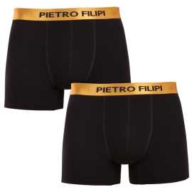 2PACK pánske boxerky Pietro Filipi čierné Metalic gold (2PBMS1) 4XL, trenky.
Objavte kombináciu luxusného štýlu, pohodlia a praktickosti na každý deň s pánskymi boxerkami Pietro Filipi.
Prémiový materiál, ktorý vás objíme
Boxerky Pietro Filipi sú vyrobené z vysoko kvalitnej bavlny s elastanom, vďaka čomu sú mäkké, pružné a dokonale sa prispôsobujú vášmu telu.
Štýlový vzhľad a perfektný strih na každý deň
Dizajn boxeriek sa vyznačuje nadčasovými farbami, ktoré dopĺňa kovovo tkaná guma s logom Pietro Filipi.
Prečo vyskúšať boxerky Pietro Filipi

Prémiová kvalita našej značky Pietro Filipi: Záruka pohodlia a elegancie v jednom.
Moderný dizajn s výrazným elastickým pásom: Štýlový detail, ktorý upúta pozornosť.
Dlhšie nohavice a pružný materiál: ideálna kombinácia pre celodenné pohodlie.

Spodná bielizeň Pietro Filipi pre všetkých štýlových mužov
Česká prémiová značka Pietro Filipi má v našej krajine dlhú tradíciu.
Ako sa starať o boxerky Pietro Filipi
Aby vaše boxerky zostali dlho v perfektnom stave, odporúčame dodržiavať tieto pokyny.

Pranie: Boxerky perte pri teplote 40 °C, ideálne naruby.
Sušenie: Nesušte v sušičke.
Žehlenie: Boxerky môžete žehliť, ale len pri nízkej teplote vhodnej pre bavlnu.

Tip: Nájdenie správneho kusu spodnej bielizne, ktorý vám perfektne sedí, môže byť niekedy náročné.