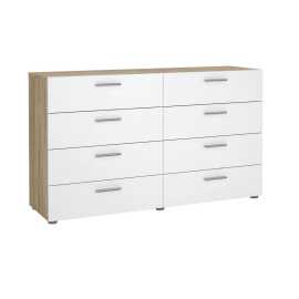 Livetastic KOMODA, farba duba, biela s vysokým leskom, 140/81,7/40 cm.