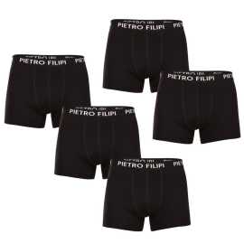 5PACK pánske boxerky Pietro Filipi čierné (5BCL002) L, trenky.
Objavte výnimočné pohodlie a elegantný dizajn s pánskymi boxerkami Pietro Filipi v nadčasovej čiernej farbe.
Kvalitný materiál pre vaše maximálne pohodlie
Boxerky Pietro Filipi sú vyrobené z prvotriedneho materiálu, ktorý kombinuje bavlnu a elastan.
Elegantný dizajn a pohodlný strih pre moderných mužov
Boxerky Pietro Filipi sa vyznačujú minimalistickým vzhľadom s tkanou gumičkou a decentným logom značky, čo dodáva spodnej bielizni moderný a sofistikovaný vzhľad.
Prečo by ste určite mali vyskúšať boxerky Pietro Filipi

Prvotriedny materiál: Mäkký, jemný a priedušný materiál poskytuje maximálne pohodlie počas celého dňa.


Sofistikovaný dizajn: Elegantná a pevná guma s logom Pietro Filipi zaručuje, že boxerky zostanú na svojom mieste bez nepríjemného škrtenia.


Česká značka: Pietro Filipi je synonymom kvality a precíznosti, ktorú ocení každý muž.

Spodná bielizeň Pietro Filipi pre všetkých štýlových mužov
Značka Pietro Filipi má na českom trhu dlhoročnú tradíciu.
Ako sa starať o svoje nové boxerky Pietro Filipi?
Každá spodná bielizeň si zaslúži šetrné zaobchádzanie, ktoré zabezpečí jej výnimočnú kvalitu na dlhý čas.

Odporúčameprať boxerky pri maximálnej teplote 40 °C.


Sušenie: Nesušte v sušičke.


Žehlenie: Boxerky sa môžu žehliť pri nižšej teplote vhodnej pre bavlnu.

Tip: Nájsť ten správny kus spodnej bielizne, ktorý vám dokonale padne, môže byť náročné.