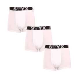 3PACK pánske boxerky Styx športová guma biele (3G1061) XL, trenky.
Doprajte si pohodlie, ktoré vydrží celý deň, s pánskymi boxerkami Styx v klasických farbách.
Kvalitný materiál pre maximálne pohodlie
Boxerky sú vyrobené z prvotriednej zmesi bavlny a umelých vlákien.
Praktický dizajn a česká precíznosť
Boxerky Styx majú kratšie nohavice, ktoré sa nikde nezhrňujú a poskytujú maximálnu voľnosť pohybu.
Prečo si vybrať boxerky Styx

Česká kvalita: navrhnuté a vyrobené v Českej republike, čo zaručuje najvyššiu kvalitu spracovania.
Prémiové materiály: kombinácia bavlny, modalu a elastanu pre maximálne pohodlie.
Univerzálny dizajn: kratšie nohavičky a štýlová športová guma na každú príležitosť.

Spodná bielizeň Styx je jednou z najobľúbenejších
Česká značka Styx je medzi zákazníkmi známa najmä vďaka svojej spodnej bielizni s neotrelými vzormi vo výrazných farbách.
Ako sa mám starať o svoje boxerky Styx?

Perte ich pri teplote 30 °C s jemným pracím prostriedkom, aby bol materiál stále mäkký a príjemný.
Sušenie: Sušička sa neodporúča, boxerky sušte voľne na vzduchu, aby si zachovali svoj tvar.
Žehlenie: V prípade potreby žehlite pri nízkej teplote, aby si materiál zachoval svoju mäkkosť.

Tip: Staňte sa expertom na údržbu spodnej bielizne vďaka tipom v našom článku a doprajte svojim obľúbeným kúskom starostlivosť, ktorú si zaslúžia.